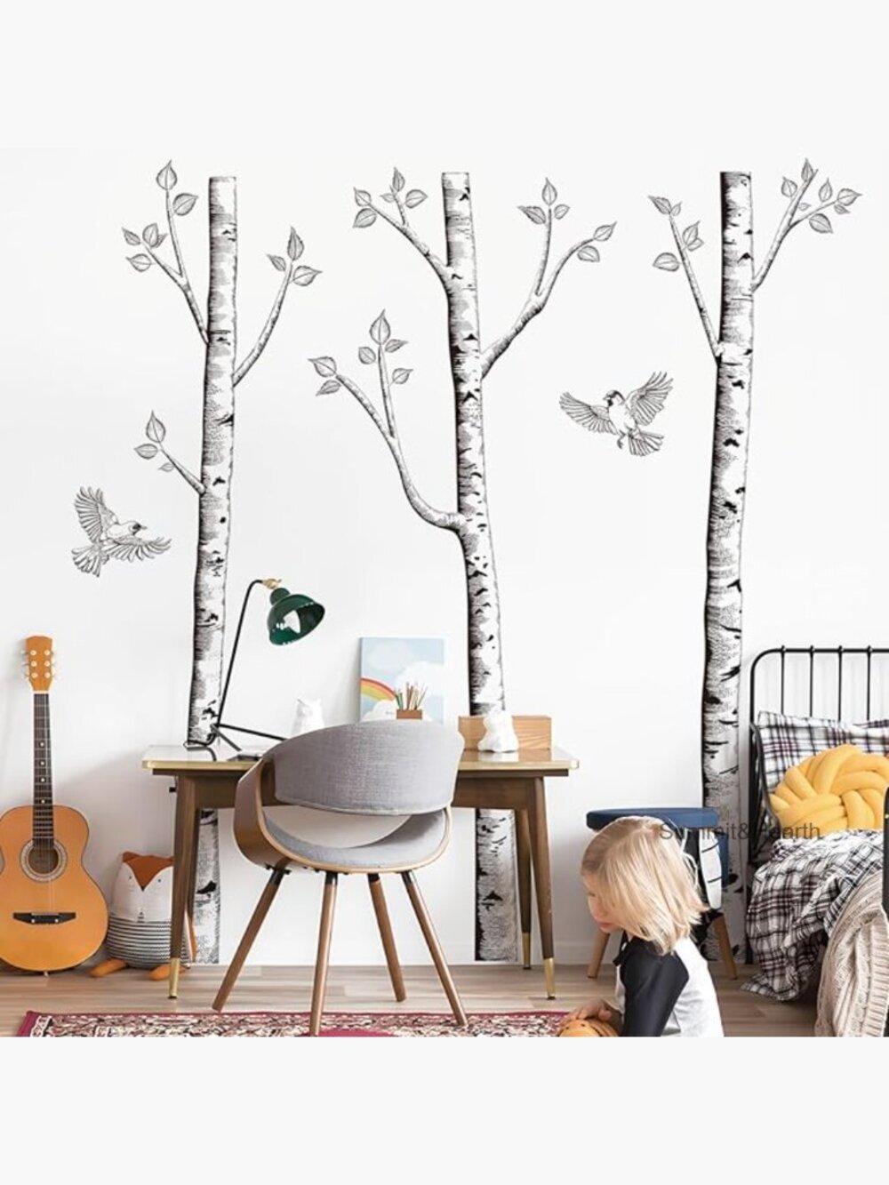 Large Birch Tree Wall Decals Removable Vinyl Stickers for Nursery Decor